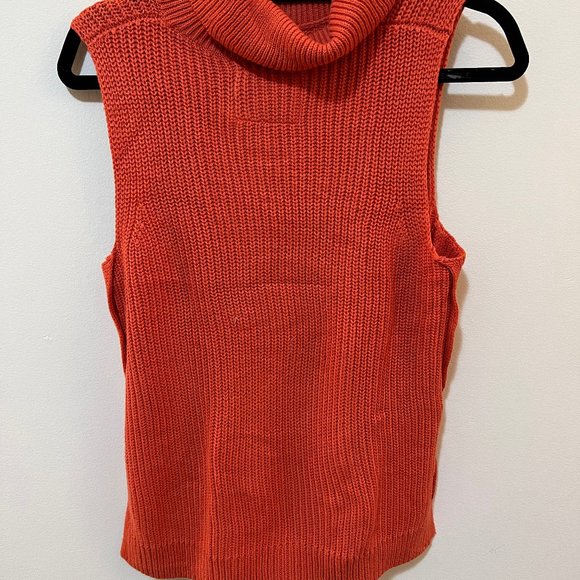 Abercrombie and Fitch Orange Sleeveless Sweater (Medium) - Picture 7 of 7